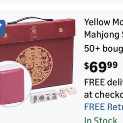 Yellow Mountain Imports Chinese Mahjong Set Rouge Harmony for Chinese Style Gameplay 146 Tiles