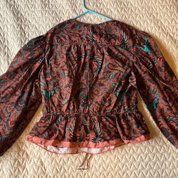 Ulla Johnson Size 14 Pattern Blouse 100% cotton