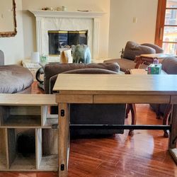 Desk, Side Table, Entertainment Unit And Dog EXERCISE PEN 
