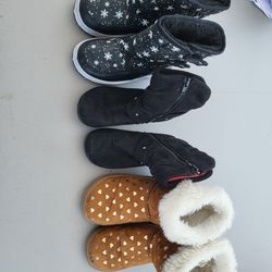 3 Pairs Toddler Girls Size 9 Winter Boots