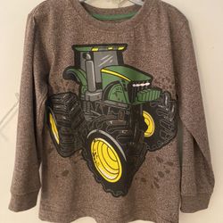 John Deere 4T Tractor Print Long Sleeve Shirt 