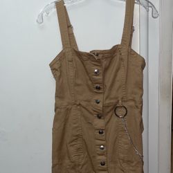 forever 21 tan overall dress