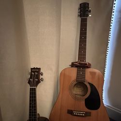 Guitar With Hard Cover Case 