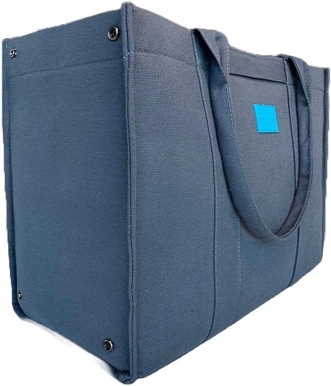 X-Large Canvas Tobi Tote Bag (20Wx15H x10D), Folds Flat, Slip-in Pockets