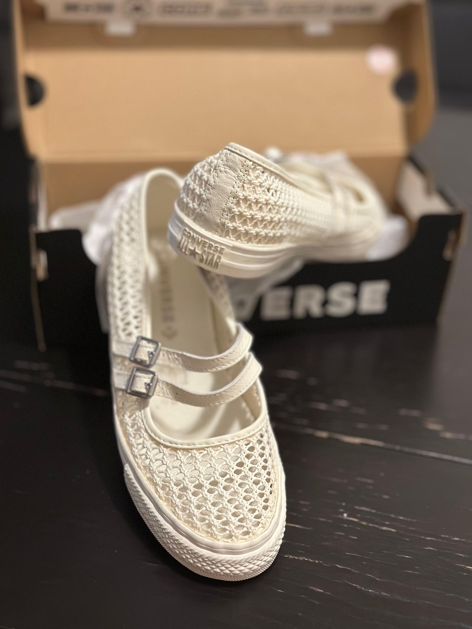 Converse Dainty Mary Janes Knit White Size 8.5