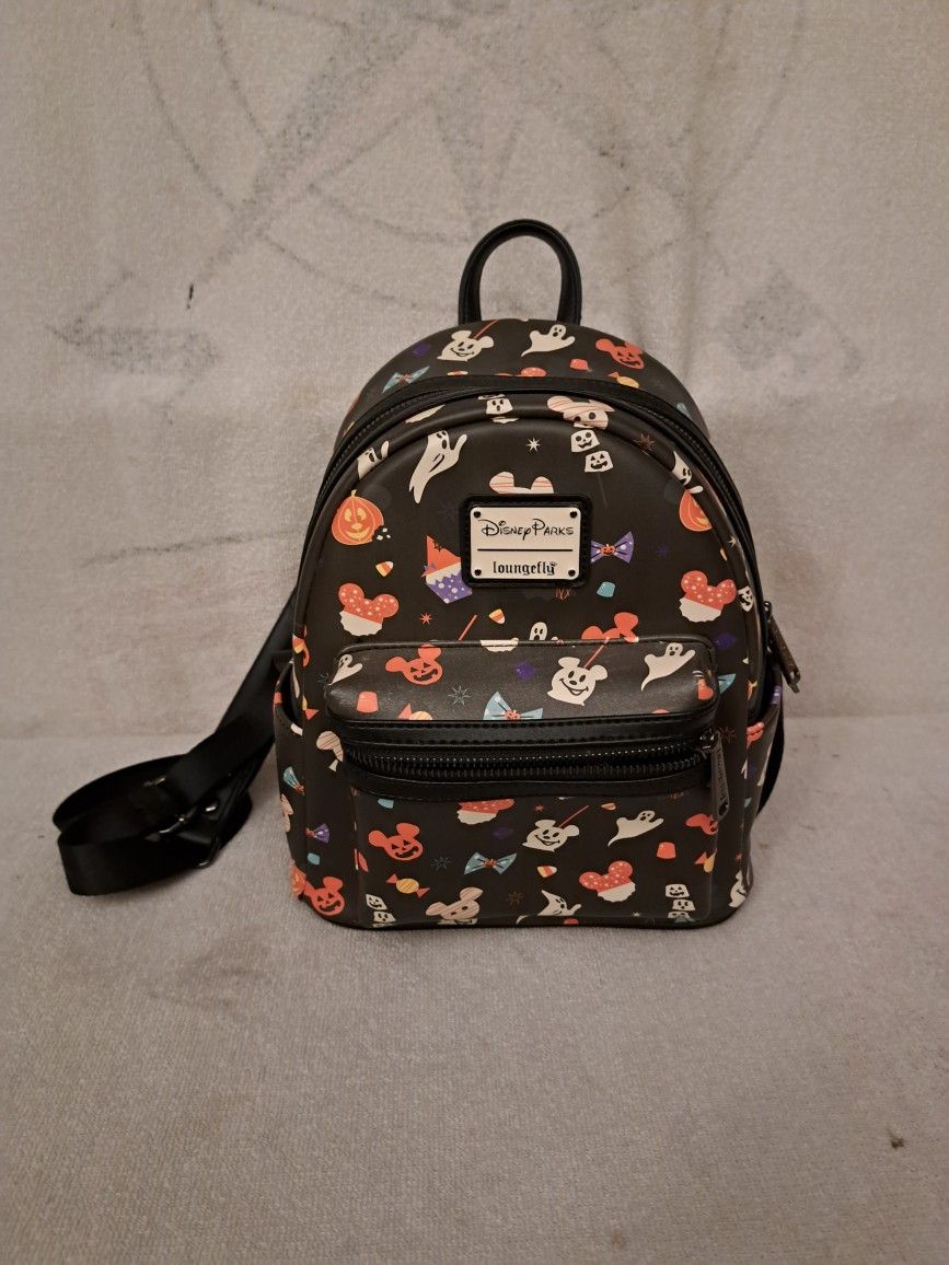 Disney Parks Loungefly Halloween Backpack Style Purse In Excellent New Condition Unused
