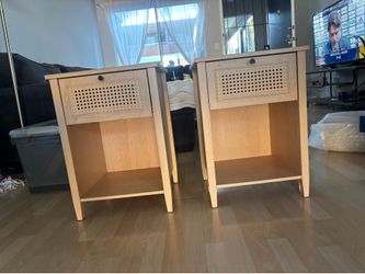 Wooden/whicker nightstands