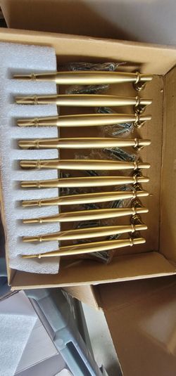 Gold Cabinet Drawer Pulls – Set of 10