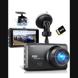 Miden S7 2.5K Dash Cam Front and Rear,64G SD Card,1600P+1080P FHD Dual Dash Camera for Cars,176°+160° Wide Angle,3.2'' IPS Screen Dashcam,G-Sensor,Loo