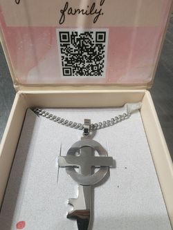 His Key Sterling Silver Cross Necklace