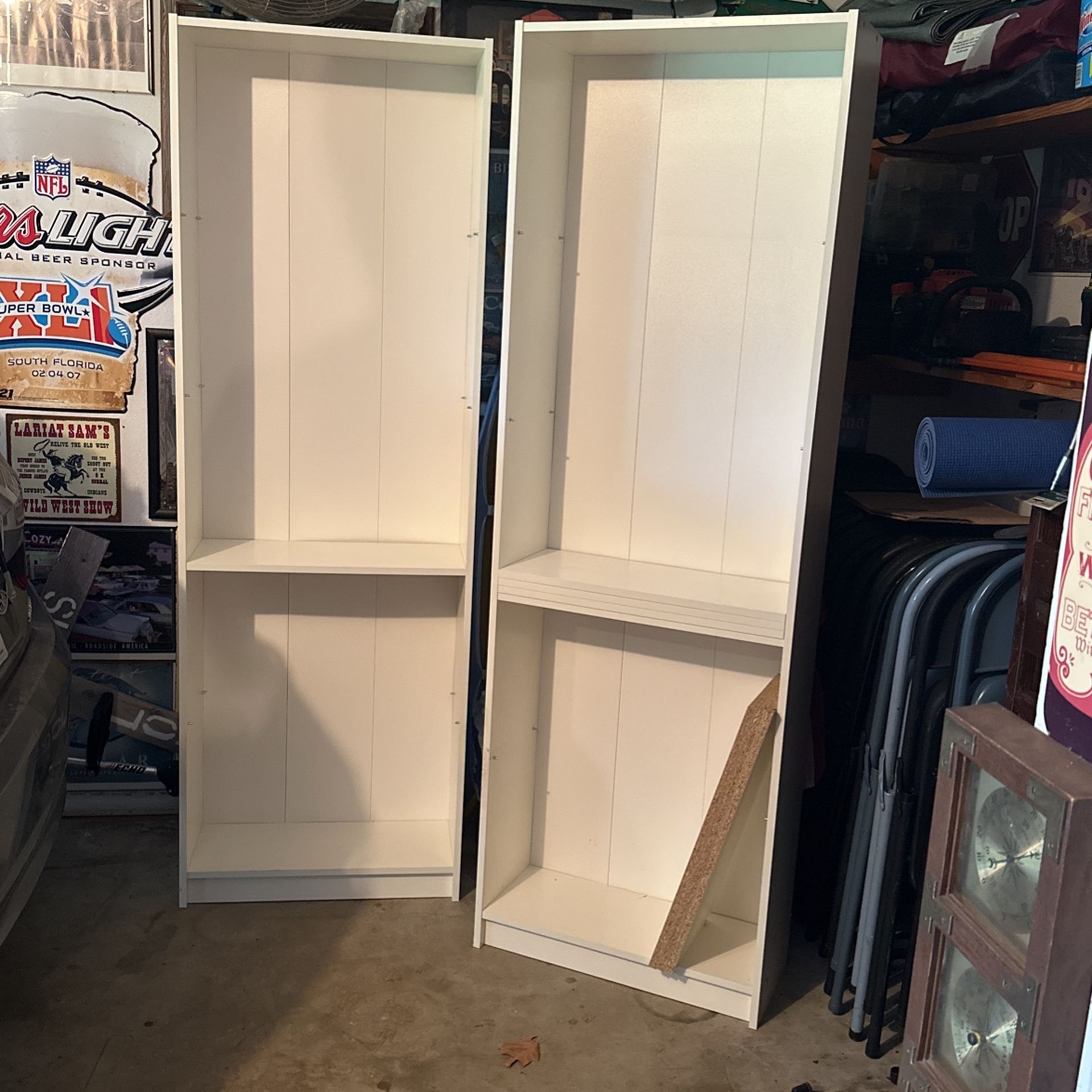Two White Bookshelves