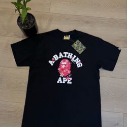Bape Tee Pink An Black 