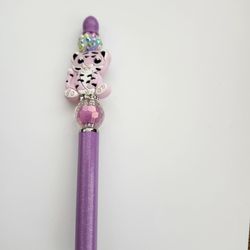Pink Tiger Beaded Pen