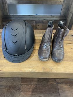 Horse Riding Helmet And Boots