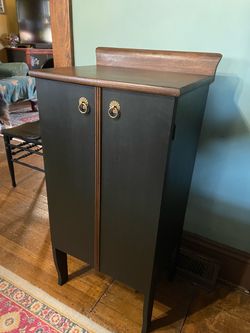 Vintage Solid Wood Cabinet – Repurposed Storage for entryway drop zone, mini bar…