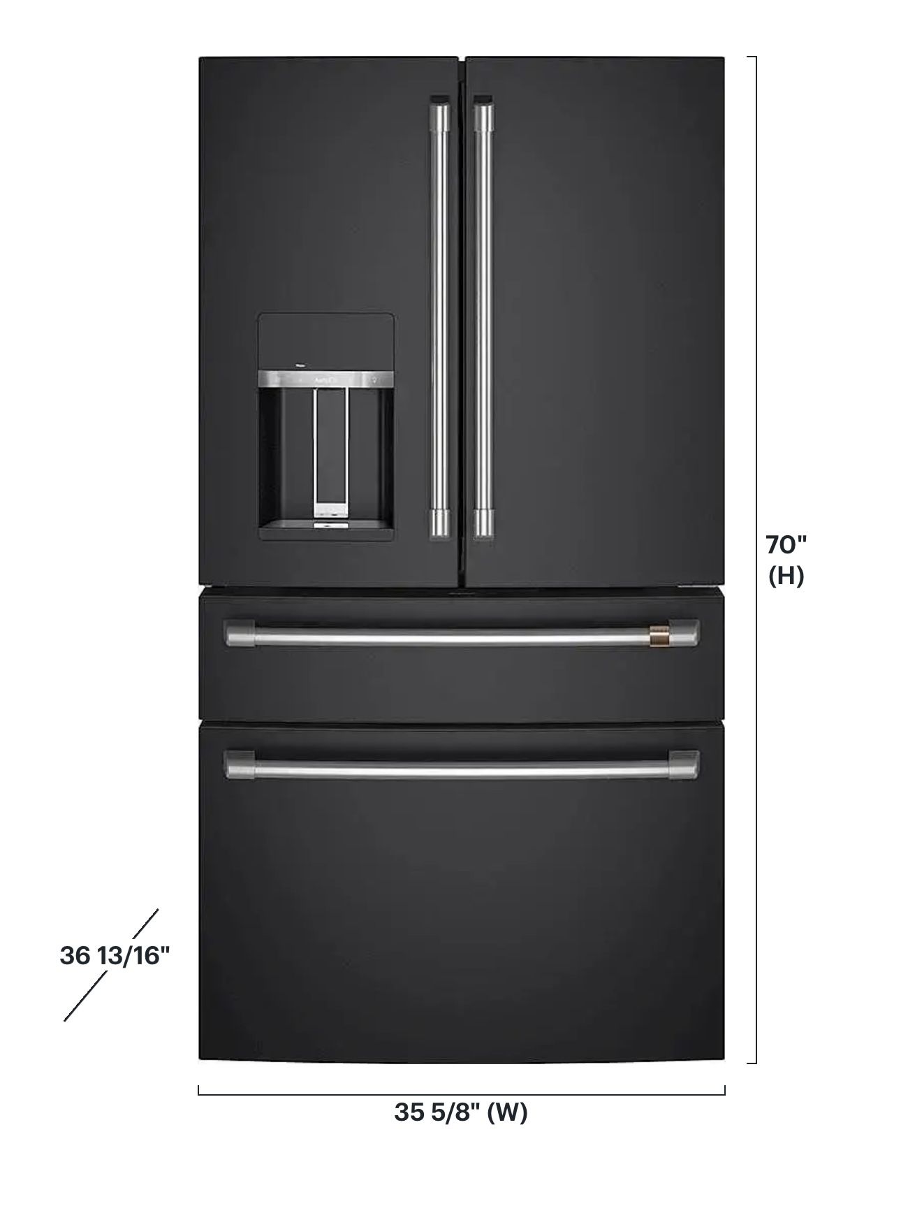 Café - 27.6 Cu. Ft. 4-Door French Door Smart Refrigerator with Convertible Temperature Drawer - Matte Black