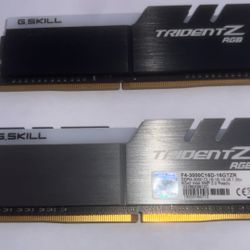 G.SKILL Trident Z RGB Series (XMP) DDR4 RAM 16GB (2x8GB) 3200MT/s CL16-18-18-38 1.35V Intel AMD Desktop Computer Memory UDIMM (F4-3200C16D-16GTZR)
