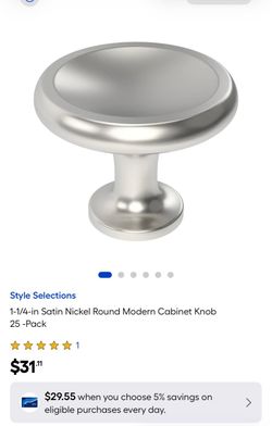1-1/4-in Satin Nickel Round Modern Cabinet Knob 25-Pack