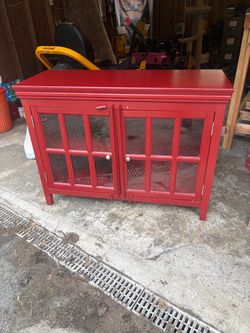 Red Cabinet Buffet tv stand