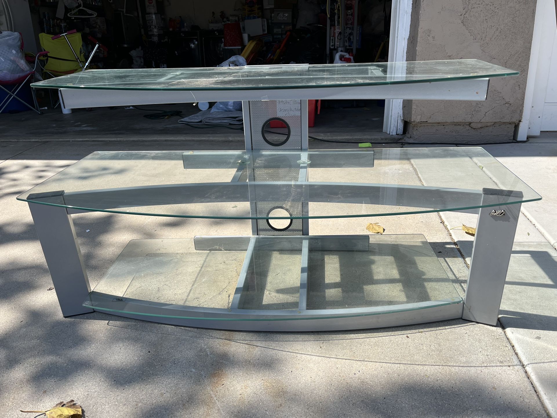 Glass TV Stand Entertainment Table