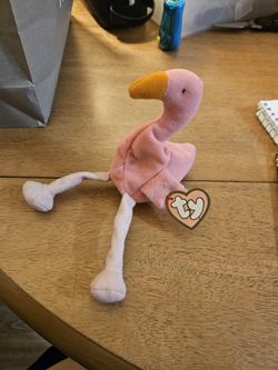 Ty Teenie Beanie Babies Pinky The Flamingo Plush Toy Mcdonalds Edition 1996