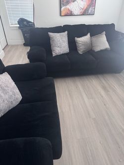 2pc black sofa set