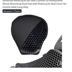 Universal Motorcycle Gel Seat Cushion 3D Honeycomb Shock Absorbing Seat Pad with Motorcycle Seat Cover for Comfortable Long Ride