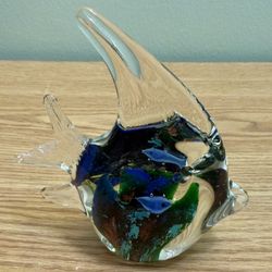 Murano Style Glass Angel Fish Figurine