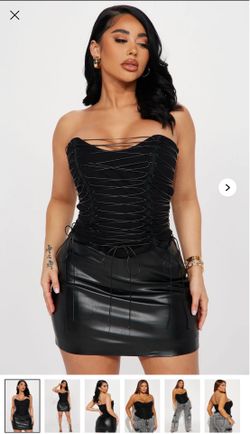 Hot List Strappy Corset Top Black/Brown
