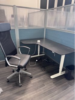 Adjustable desk and chair