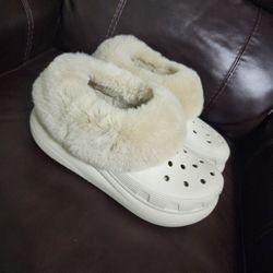 Croc Platform Clog With Fur 8