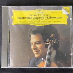 Elgar Violin Concerto Perlman Chicago Symphony Orchestra Barenboim CD 1982