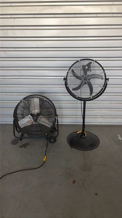 Industrial Floor and Pedestal Fan Set