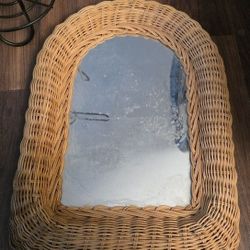 Vintage Wicker Mirror