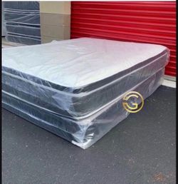 10” NEW QUEEN SIZE PILLOWTOP MATTRESS AND BOX SPRING 80x60” - 2PC
