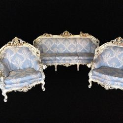 Italian Provincial Sofa Set 3 Sofa And 2 SIDE CHAIRS 