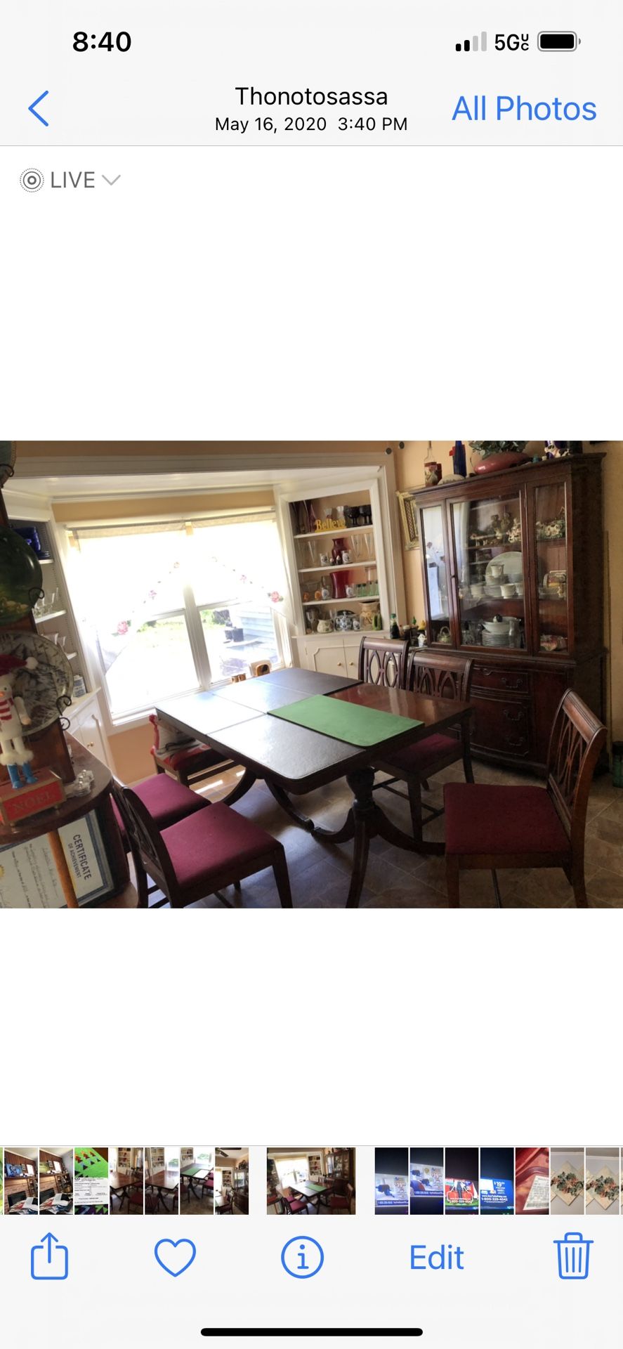 Solid Cherry Wood Dining Room Set