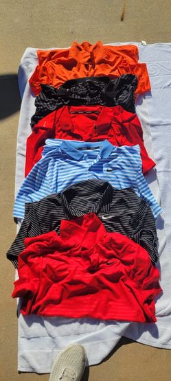 Nike Dri-fit Golf Shirts Large 6 For $50