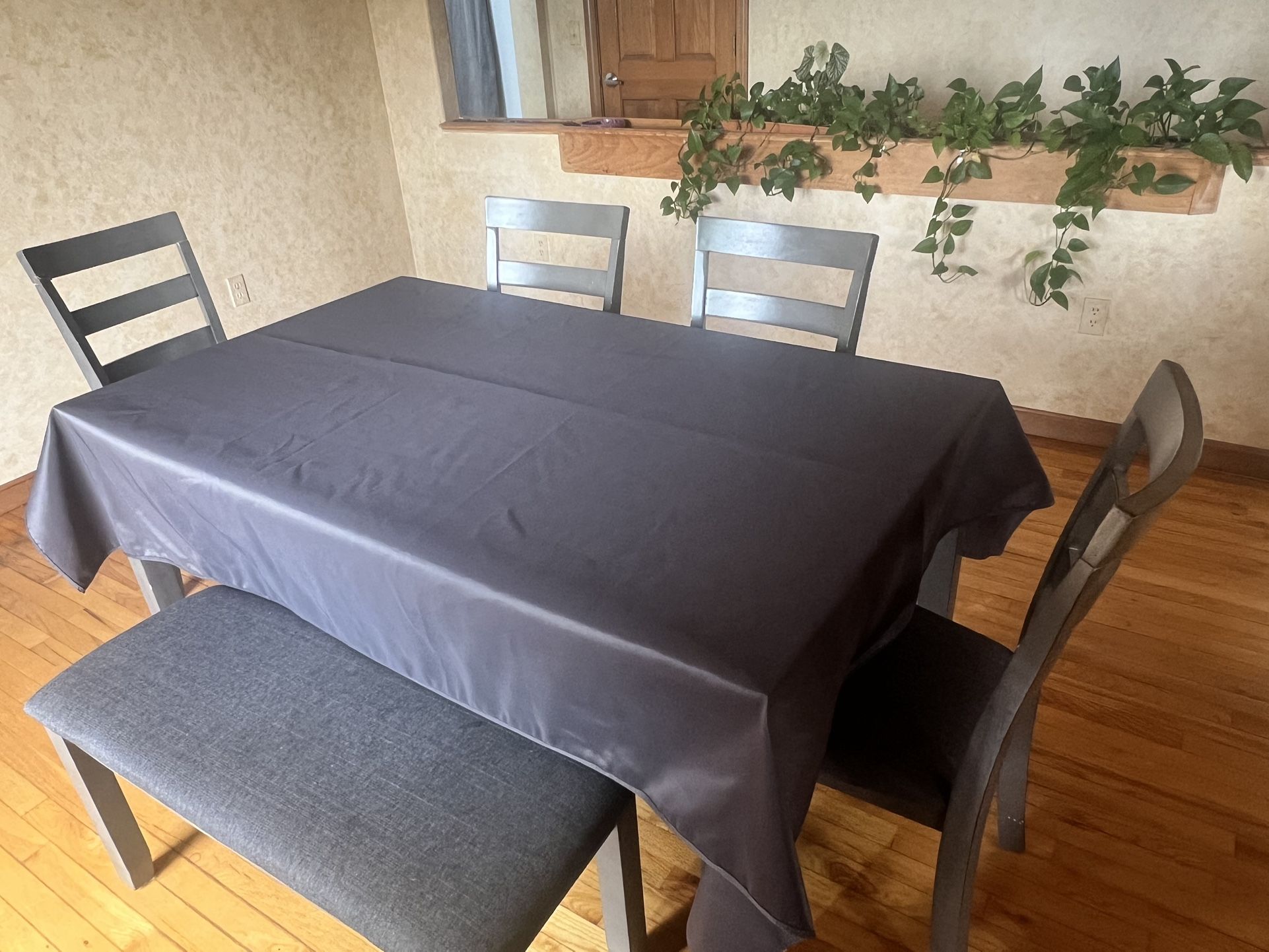 Six seater dining room table with bench/ Chair Seating