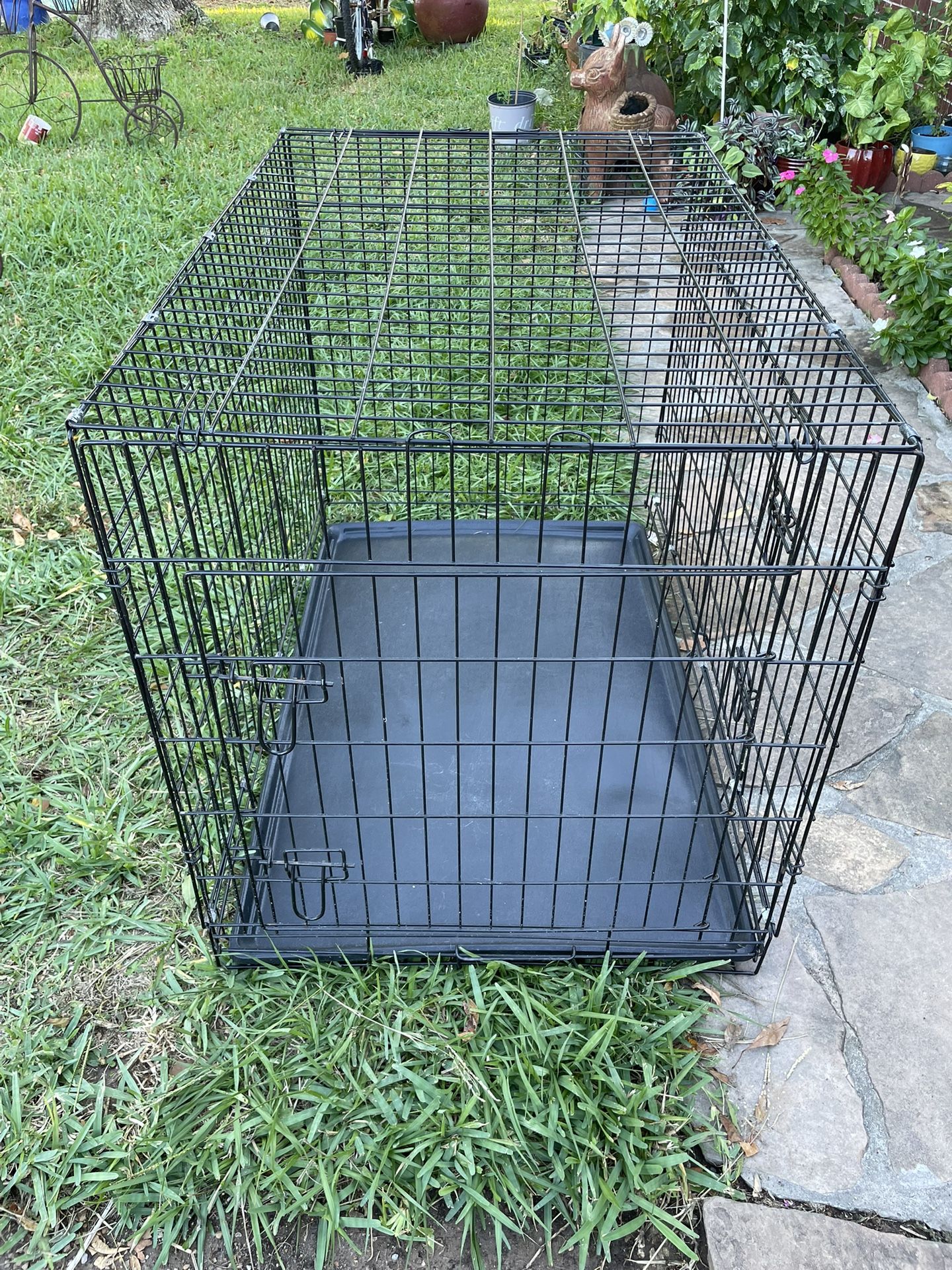 Extra Large Folding Metal Dog Crate W/ Double Door
