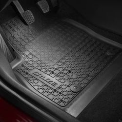 2016 - 2017 First And Second Row Premium All Weather Floor Mats In Jet Black With Cruze Script