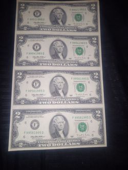 4/1995-$2 Un Cut |_1/1976-$2|_1/2017 A-$2 Trinary-