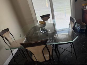 Glass top dining room set