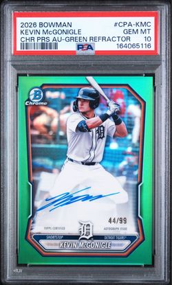 2026 Bowman Chrome Kevin McGonigle Auto Green Refractor PSA 10