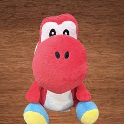 NINTENDO SUPER MARIO RED YOSHI 2015 PLUSH.  JAPAN 7”