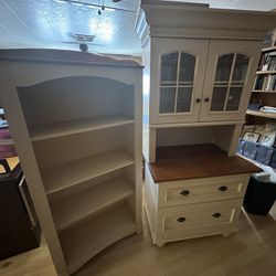 Credenza And Matching Bookshelf