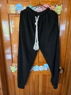 Japanese Style Vintage Corduroy Pants w/ Chunky Tassel Drawstring