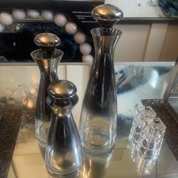 Glass Decanters Set Of 3