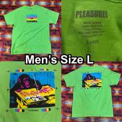 Pleasures Monkey Graphic Green T-Shirt Men's Size Large