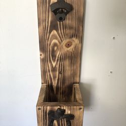 Wooden Wall Mounted Bottle Opener